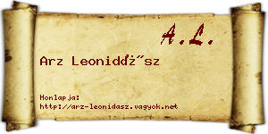 Arz Leonidász névjegykártya